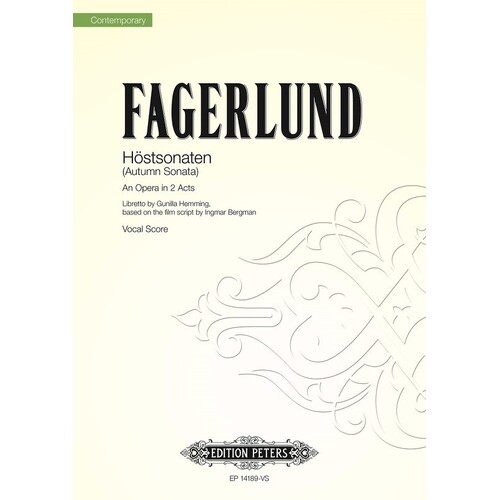 Fagerlund - Hostsonaten (Autumn Sonata) Vocal Score (Softcover Book)