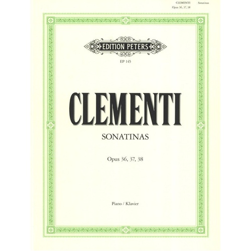 Clementi Sonatinas Op. 36 37 38 for Solo Piano - Edition Peters, 164 Pages