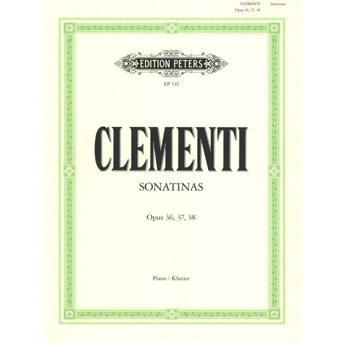 Clementi Sonatinas Op. 36, 37, 38 for Piano Solo - Edition Peters, 164 Pages