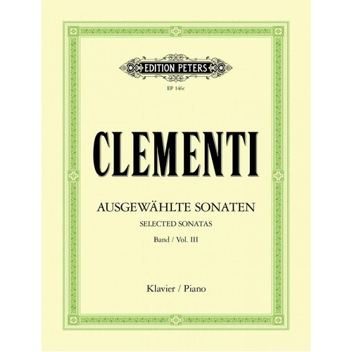 Clementi - 24 Sonatas Vol 3 Edition Peters Piano Solo