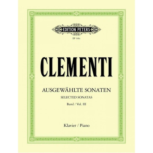 Clementi - 24 Sonatas Vol 3, Piano Solo Edition Peters