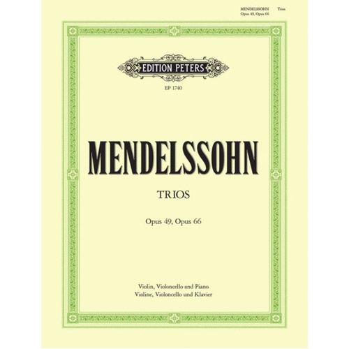 Piano Trios Op 49 D Min Op 66 C Min (Set Of Parts) Book