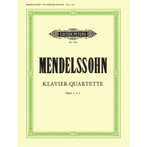 Piano Quartets Op 1 C Min Op 2 F Min Op 3 B Min (Music Score/Parts) Book
