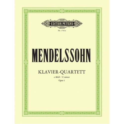 Mendelssohn - Piano Quartet C Minor Op 1 Book