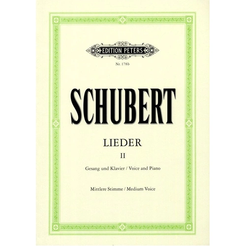 Schubert - Songs Vol 2: 75 Songs for Medium Voice, Vocal Score, Edition Peters