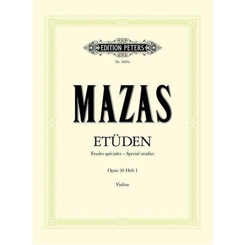 Mazas - Etudes Op 36 Vol 1 30 Special Studies Violin (Softcover Book)