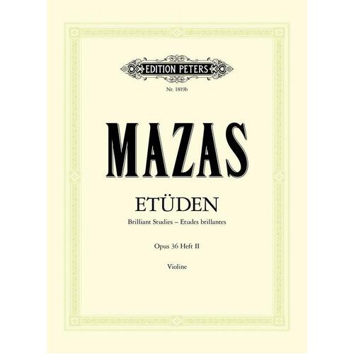 Mazas - Etudes Op 36 Vol 2 27 Brillante Etudes Violin (Softcover Book)