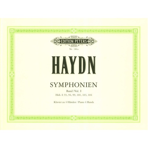 Haydn: Symphonies Vol 1 for Piano Duet by Hugo Ulrich - Edition Peters