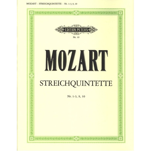 Mozart - Complete String Quintets Vol. 2 No. 1-3, 9, 10 - Edition Peters