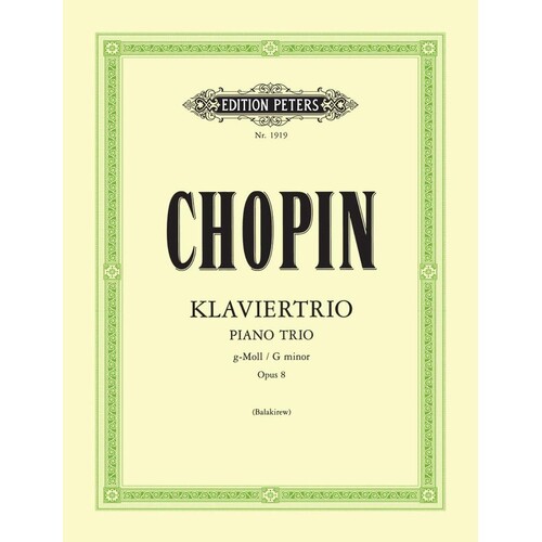 Trio G Min Op 8 Violin Vc Piano Ed Balakirev (Music Score/Parts) Book