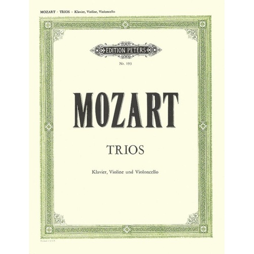 Mozart Piano Trios Complete for Violin, Cello, Piano - Edition Peters