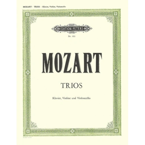 Mozart Piano Trios Complete for Violin, Cello, and Piano - Edition Peters