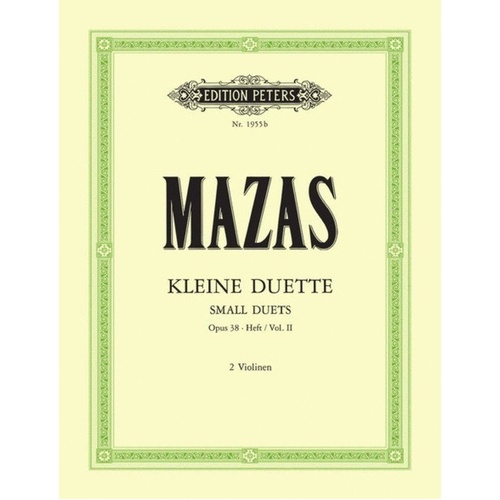 Mazas - 12 Little Duets Op. 38 Vol. 2 Nos. 7-12 for 2 Violins