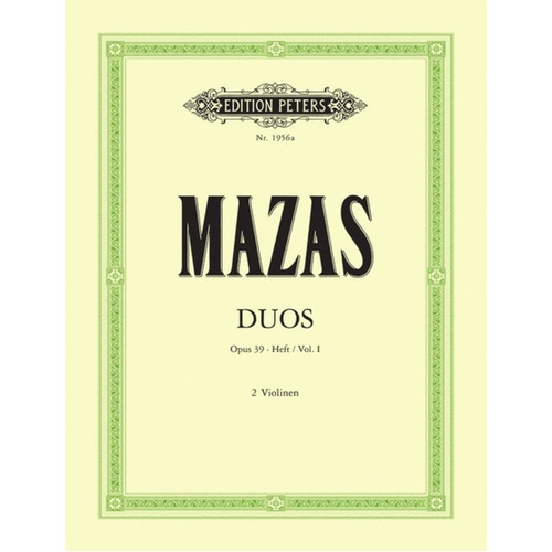 Mazas - 6 Duets Op 39 Nos 1 To 3 2 Violin Book 1 (Softcover Book)