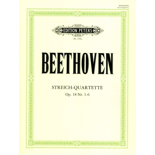 Beethoven: String Quartets Vol 1 Op 18 No 1-6, Edition Peters, String Quartet, 1 Page