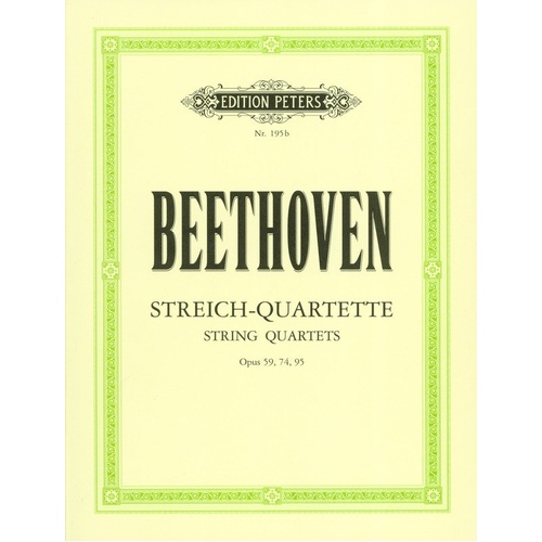 Beethoven: Complete String Quartets Vol. 2 Op. 59/74/95 - Edition Peters