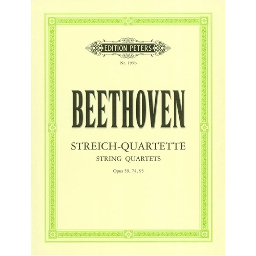 Beethoven: String Quartets Vol. 2 Op. 59/74/95 - Edition Peters