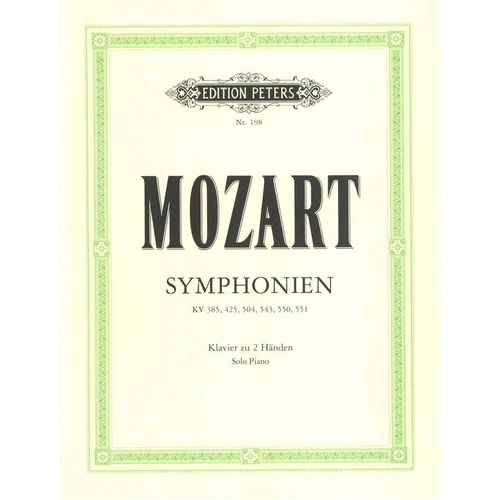 Mozart Symphonies Nos 35 36 38 39 40 41 for Piano Solo, 48 Pages, Edition Peters