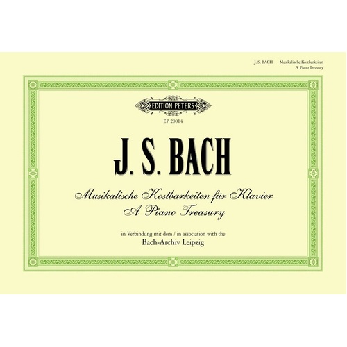 J.S. Bach: A Piano Treasury - 25 Easy to Intermediate Keyboard Works for Piano, 56 Pages, Edition Peters