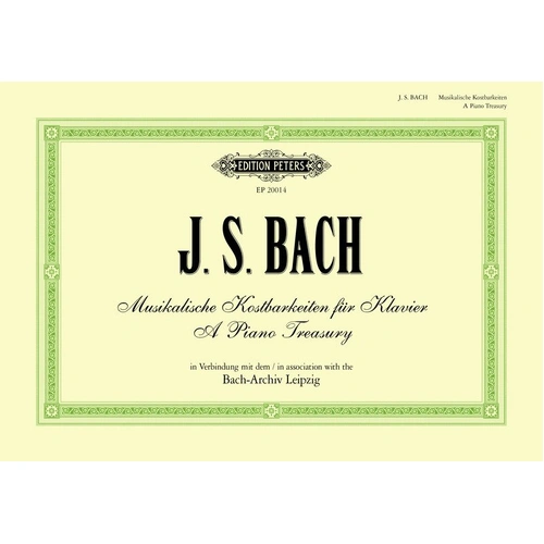 J.S. Bach: A Piano Treasury - 25 Easy to Intermediate Keyboard Pieces, 56 Pages, Edition Peters