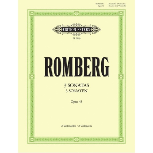 Romberg - 3 Sonatas Op 43 For 2 Cellos (Softcover Book)