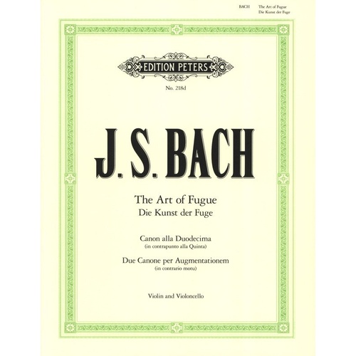 Art of the Fugue Canons 14 and 17 for Violin and Cello by Johann Sebastian Bach
