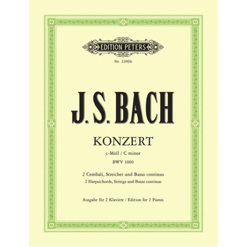 Concerto Bwv 1060 C Min 2P 4H (Softcover Book)