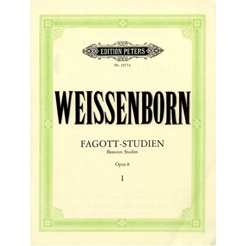 Weissenborn - Bassoon Studies Op. 8 Vol. 1 by Edition Peters