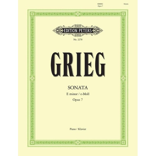 Grieg - Sonata E Min Op 7 Piano (Softcover Book)