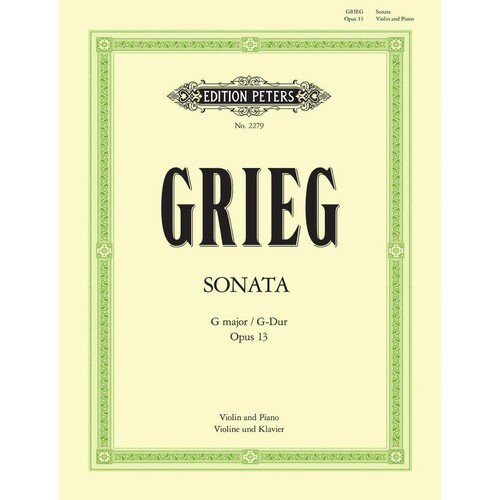 Grieg - Sonata No 2 Op 13 G Violin/Piano (Softcover Book)