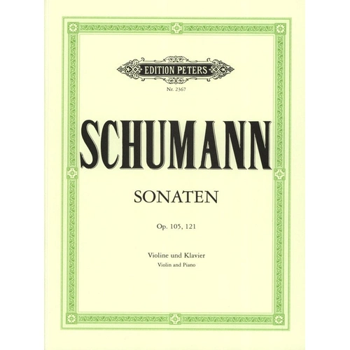 Schumann - Sonata No 1 A Min Op 105 / No 2 D Min Op 121 for Violin, 56 Pages, Edition Peters