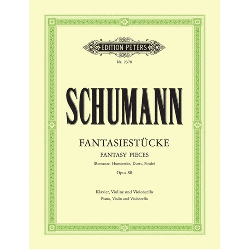Schumann - Fantasy Pieces Op 88 Piano Trio (Music Score/Parts) Book