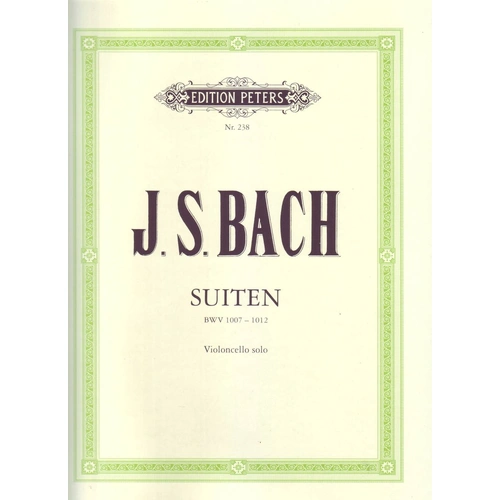 Bach - 6 Suites for Solo Cello BWV 1007-1012, Edited by Becker, Edition Peters