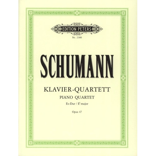Schumann - Piano Quartet in E Flat Op. 47 for Piano, Violin, Viola, Cello, 24 Pages, Edition Peters