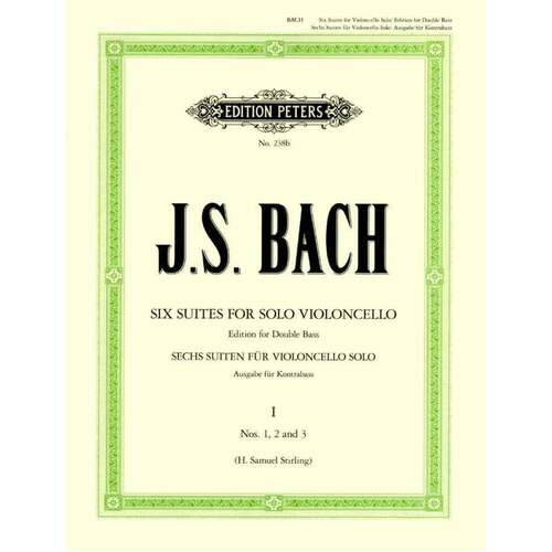 Bach - Cello Suites Nos 1-3 Arr For Double Bass (Softcover Book)