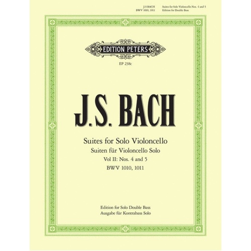 Bach - Cello Suites Nos 4-5 Arr For Double Bass (Softcover Book)