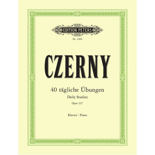 Czerny - 40 Daily Exercises Op 337 (Softcover Book)