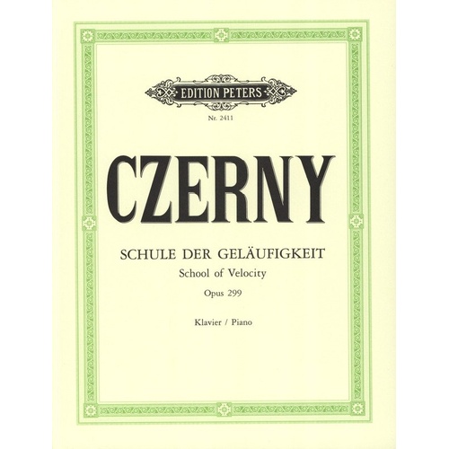 Czerny School of Velocity Op. 299 Complete for Solo Piano - Edition Peters, 18 Pages