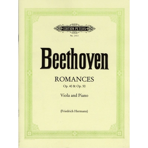 Beethoven - 2 Romances Op. 40 & Op. 50 for Viola and Piano, Transcribed by Friedrich Hermann, Edition Peters, 32 Pages