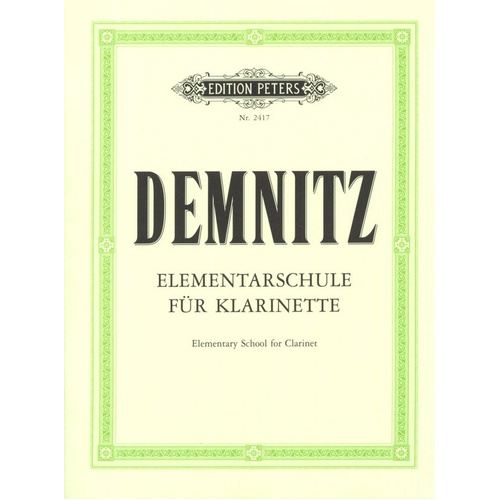 Demnitz - Elementary School for Clarinet, Clarinet Solo, 23 Pages, Edition Peters
