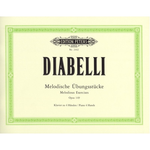 Diabelli Melodious Exercises Op. 149 for Piano Duet - Edition Peters, 42 Pages