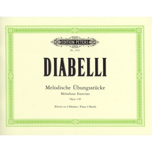 Diabelli Melodious Exercises Op. 149 Piano Duet Edition Peters 42 Pages