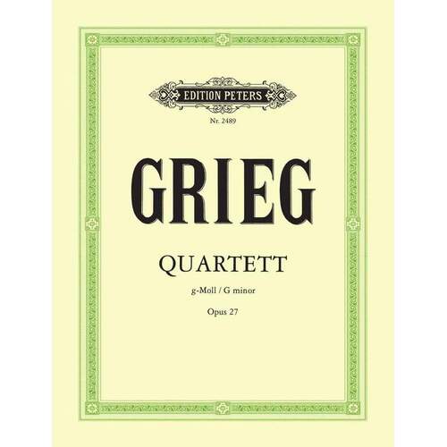 Grieg - String Quartet G Minor Op 27 Set Of Parts