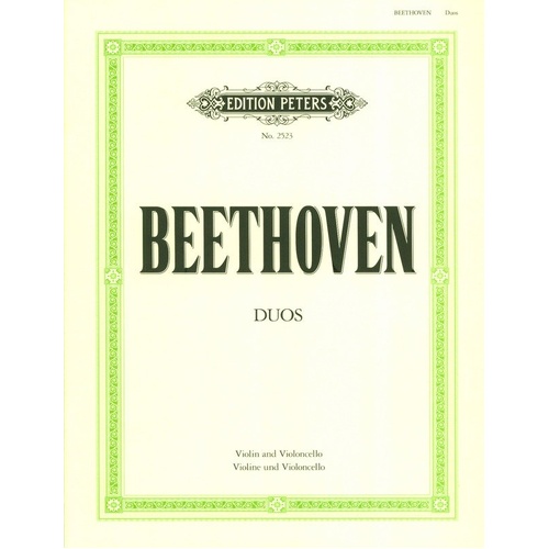 Beethoven - 3 Duets for Violin and Cello, Edition Peters, String Duo, 1 Page