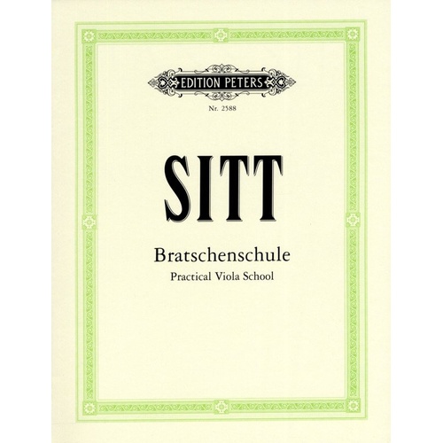 Sitt Practical Viola School by Hans Sitt, Edition Peters, 37 Pages, Viola