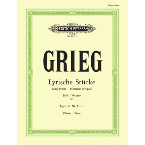 Lyric Pieces Book 6A Op 57 Nos 1-3 (Softcover Book)