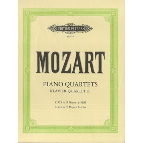 Mozart - Piano Quartets G Min K 478 E Flat K 493 Parts (Set Of Parts) Book