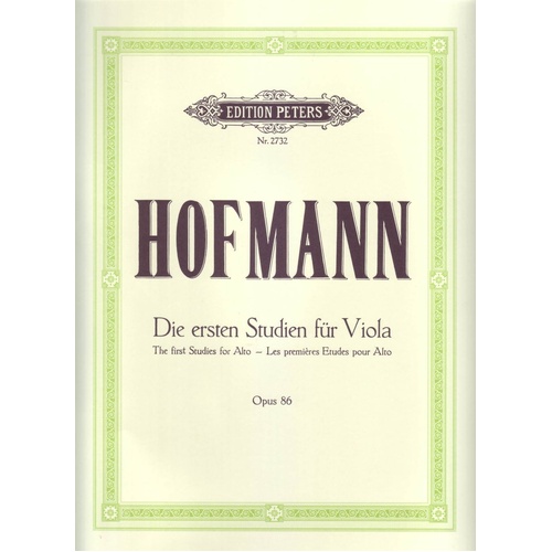 Hofmann First Studies Op. 86 for Viola - Edition Peters, 1 Page