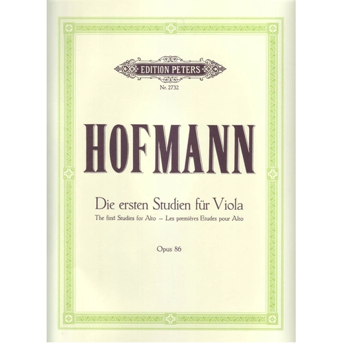 Hofmann First Studies Op. 86 for Viola - Edition Peters
