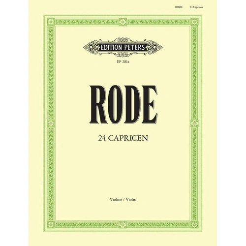 Rode - 24 Caprices for Violin, Intermediate to Advanced Level, Edition Peters, 1 Page